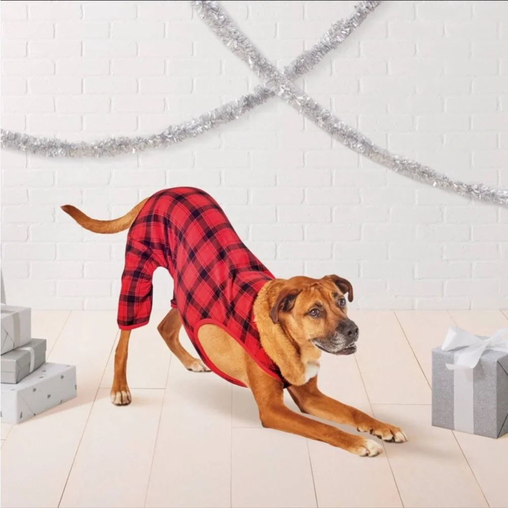 Plaid Brushed Fleece Pet Pajamas